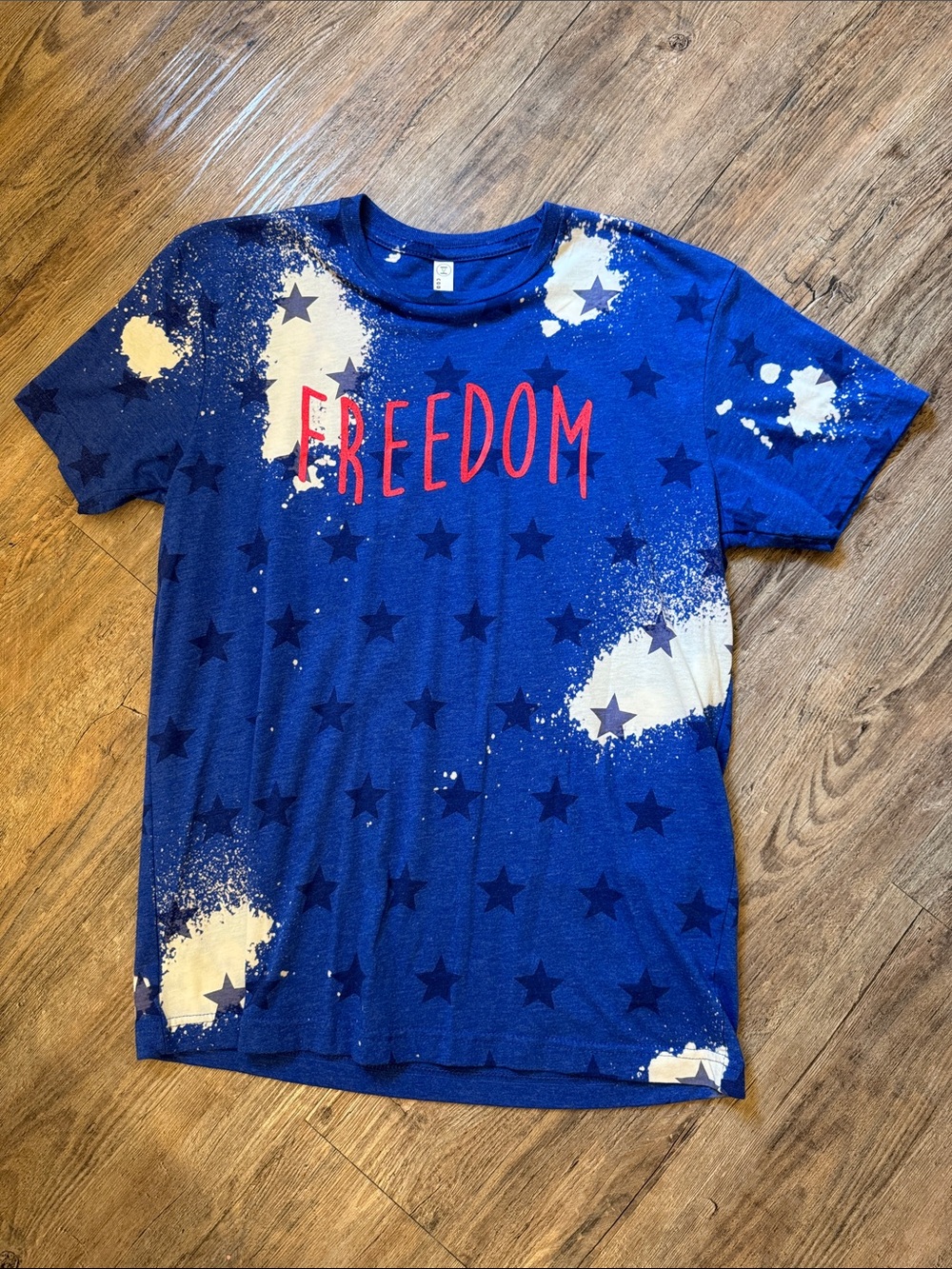 Women's Blue 'Freedom' Short Sleeve Graphic Tee